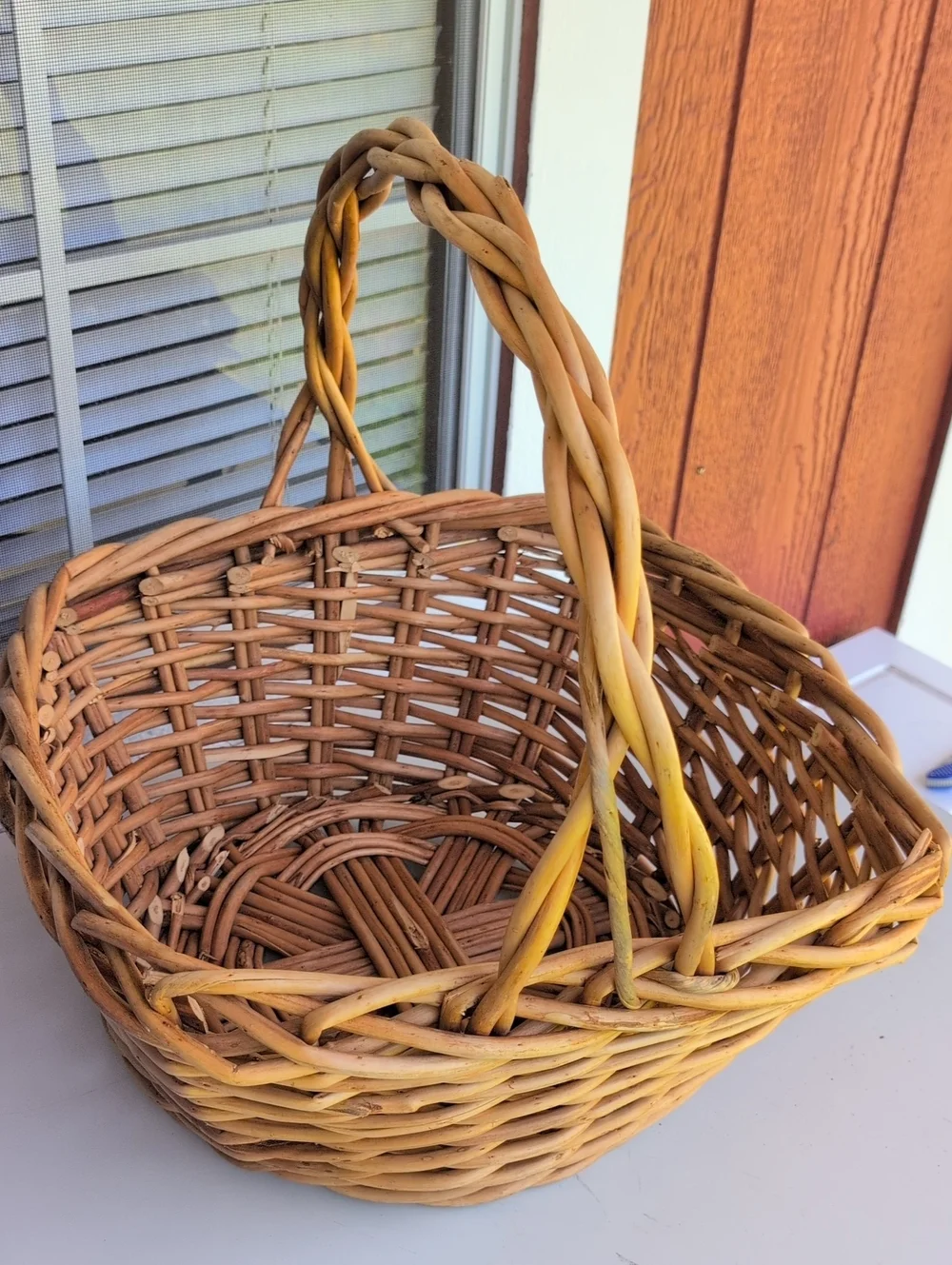 Vintage Huge French Style Boho Chic Coastal Gathering Basket(226)